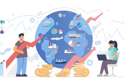 Ilustrasi pertumbuhan ekonomi dunia. /Freepik